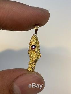 Australia Natural Gold Nugget / Nuggets Pendant Ruby Weight 2.31 Grams
