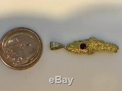Australia Natural Gold Nugget / Nuggets Pendant Ruby Weight 2.31 Grams