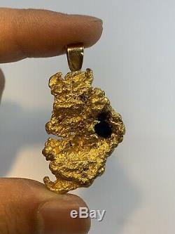 Australia Natural Gold Nugget / Nuggets Pendant Sapphire Weight 49.10 Grams