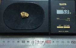 Australian natural gold nugget 5.3 grams approx weight with inclusions