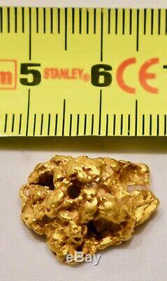 Authentic Australian Natural Gold Nugget Wt 7.4 Grams Bendigo Area High Carat