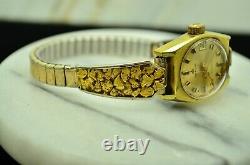 Baylor Ladies Wristwatch With 14k Natural Nugget Watch Band Extenders