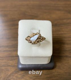 Beautiful Estate 10KT Yellow Gold 417 Genuine Pearl Nugget Ring SZ 7.25