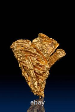 Beautiful Striated Triangle Natural Gold Crystal from Brazil