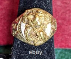 C. 1930 Mens 10k & 22k Natural Gold Nugget Ostby & Barton Eagle Signet Ring