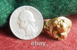C. 1930 Mens 10k & 22k Natural Gold Nugget Ostby & Barton Eagle Signet Ring