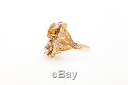 CUSTOM MADE $5000 2ct Natural Yellow Sapphire Diamond 14k Gold NUGGET Ring