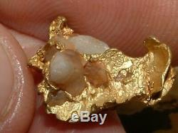 California Leaf Gold Nugget With Quartz 2.53 Gram Natural Gold