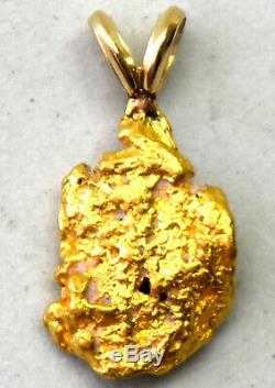 California Natural 18K-21K Solid Gold Nugget Pendant 1.67 Grams