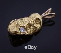 Californian Natural Gold Nugget Pendant, 5.4 Grams, Diamond