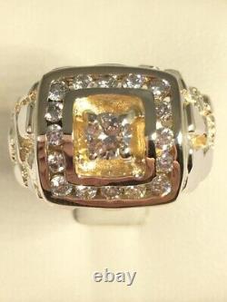 Dazzling! Men's Diamond Nugget Ring 1 Carat TW 14K Yellow Gold Size (D01051761)