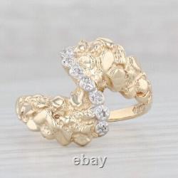 Diamond Bypass Nugget Ring 10k Yellow Gold Size 9