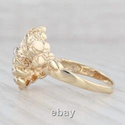 Diamond Bypass Nugget Ring 10k Yellow Gold Size 9