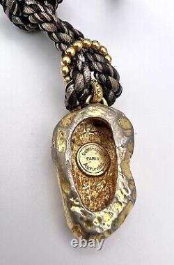 Dominique aurientis Paris Gold Necklace Engraved Symbols gold nugget pendant