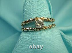 Estate 10K Yellow Gold Nugget Ladies. 19Ct Tw Diamond Solitaire Ring Size 5 1/4