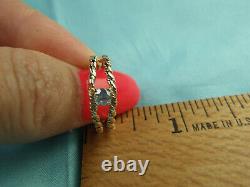 Estate 10K Yellow Gold Nugget Ladies. 19Ct Tw Diamond Solitaire Ring Size 5 1/4