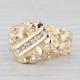 Excellent 0.88 Ctw Diamond Nugget Ring In 10k Yellow Gold Over Men's Sizes 8-17