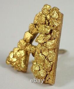 FINE Estate Alaska Natural 22k Gold Nugget Letter A Initial Lapel Pin Tie Tack