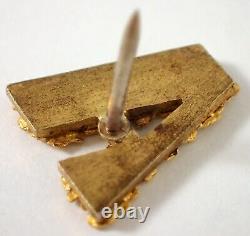 FINE Estate Alaska Natural 22k Gold Nugget Letter A Initial Lapel Pin Tie Tack