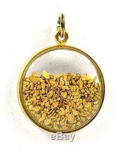 FULL Round Natural 24k Gold Floating Loose Nugget Flakes 2.6g Pendant 1 x 3/4