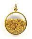 Full Round Natural 24k Gold Floating Loose Nugget Flakes 2.6g Pendant 1 X 3/4