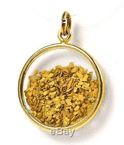 FULL Round Natural 24k Gold Floating Loose Nugget Flakes 2.6g Pendant 1 x 3/4