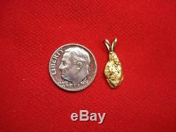 GENUINE 22/24K NATURAL GOLD NUGGET PERSONALLY PANNED THIS- PENDANT With14K MOUNT
