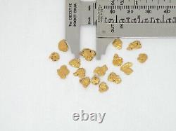 Genuine Alaska Yukon BC gold nuggets bullion placer 2.5 dwt 3.8gram +4 CC 18 pc