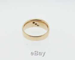 Genuine Diamonds Solid 14k Yellow Gold with 24k Nuggets Ring 8.5mm Wide Band