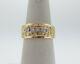 Genuine Diamonds Solid 14k Yellow Gold With 24k Nuggets Ring 9mm Wide Band