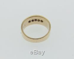 Genuine Diamonds Solid 14k Yellow Gold with 24k Nuggets Ring 9mm Wide Band