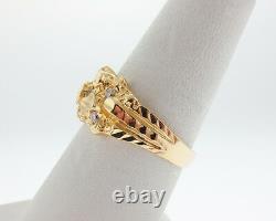 Genuine Diamonds Solid 18k Yellow Gold Nuggets Ring FREE Sizing
