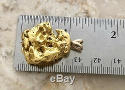 Genuine Large Natural Alaskan Placer Gold River Nugget Pendant 19.7 grams