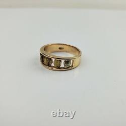 Genuine Natural Alaska Gold Nugget Ring 6.69 Grams Size 10 10k Band 5 Nuggets