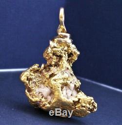 Genuine Natural Gold Nugget Pendant with Handmade Bail, 20.28 grams