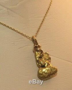 Genuine Natural Gold Nugget Pendant with Handmade Bail, 3.45 grams