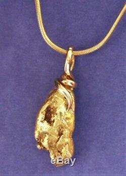 Genuine Natural Gold Nugget Pendant with Handmade Bail, 7.30 Grams