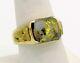 Genuine Natural Gold In Quartz Men's 10k Gold Ring With Natural Nuggets Rm165q