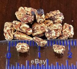 Genuine, natural Australian Gold Nuggets 6.65 grams gross (with matrix)