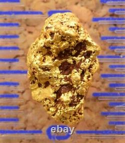Genuine, natural, Australian gold nugget 1.25 grams hematite stained