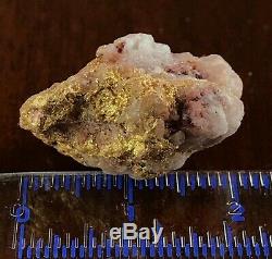 Genuine, natural, Australian gold nugget 10.9 gram gross, with quartz