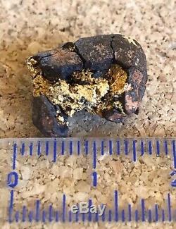Genuine, natural, Australian gold nugget 4.2 gram gross, in Iron-stone