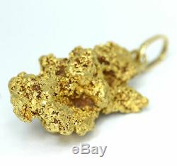 Genuine natural gold nugget 92.5% pure raw specimen pendant 28.8 grams 14K bail