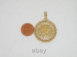 Genuine natural gold nuggets in 14k yellow gold filled Pendant Faceted Lens New