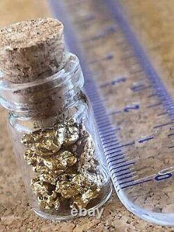 Genuine, natural, small Western Australian Gold Nuggets 3.06 grams in vial