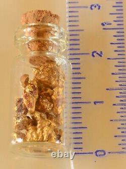 Genuine, natural, small Western Australian Gold Nuggets 4.54 grams in vial