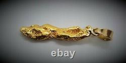 Gold Nugget Pendant 22K with 18K Solid Yellow Gold Bale