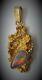Gold Nugget Pendant 22k With 18k Solid Yellow Gold Bale And Mintabie Opal