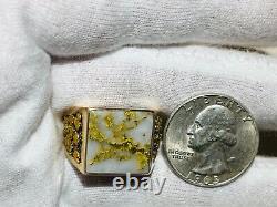 HEAVY 18k Gold in Quartz Nugget Ring Australia Gympie 22k Nuggets SEE VIDEO