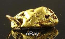 HUGE HEAVY 17.6 GRAM NATURAL AS FOUND 22K-24K GOLD NUGGET PENDANT FOB With14K BAIL